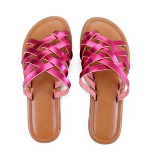 New Mysoft Metallic Strappy Slippers - Pink - size 11